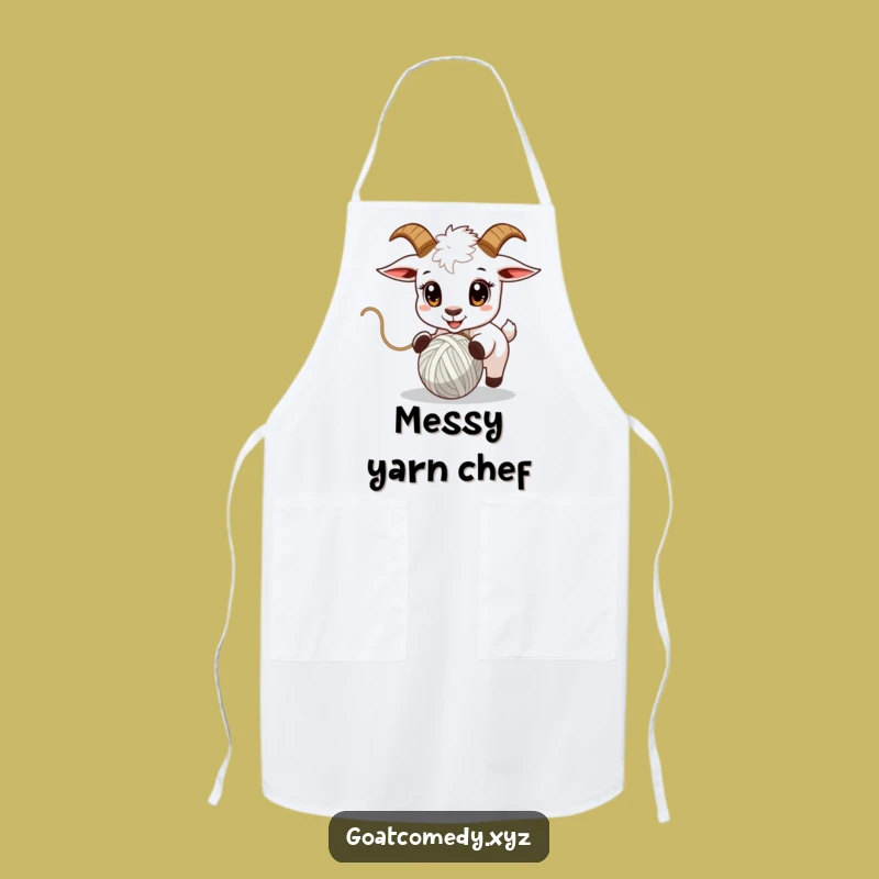 Funny Yarn Goat Apron: Crafty Chef Wear for a Perfect Gift
