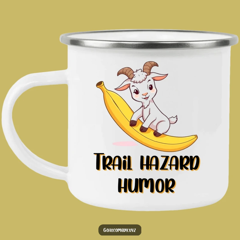 Funny Goat Banana Peel Camping Mug: Adventure Safely (or Not), Hilarious Gift