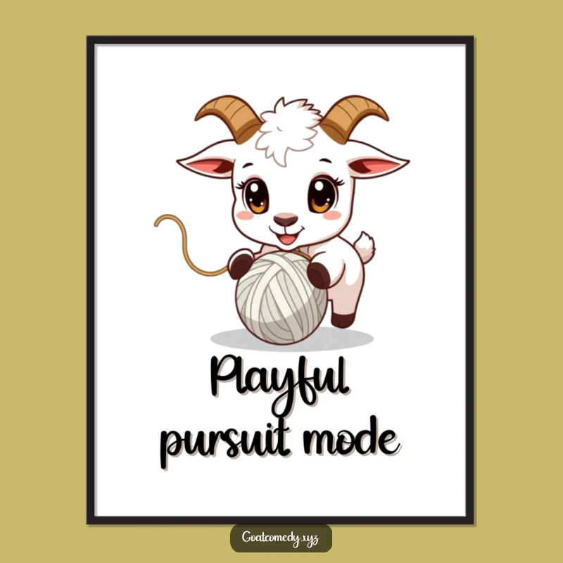 Funny Yarn Goat Digital Print: Instant Crafty Art for a Perfect Gift