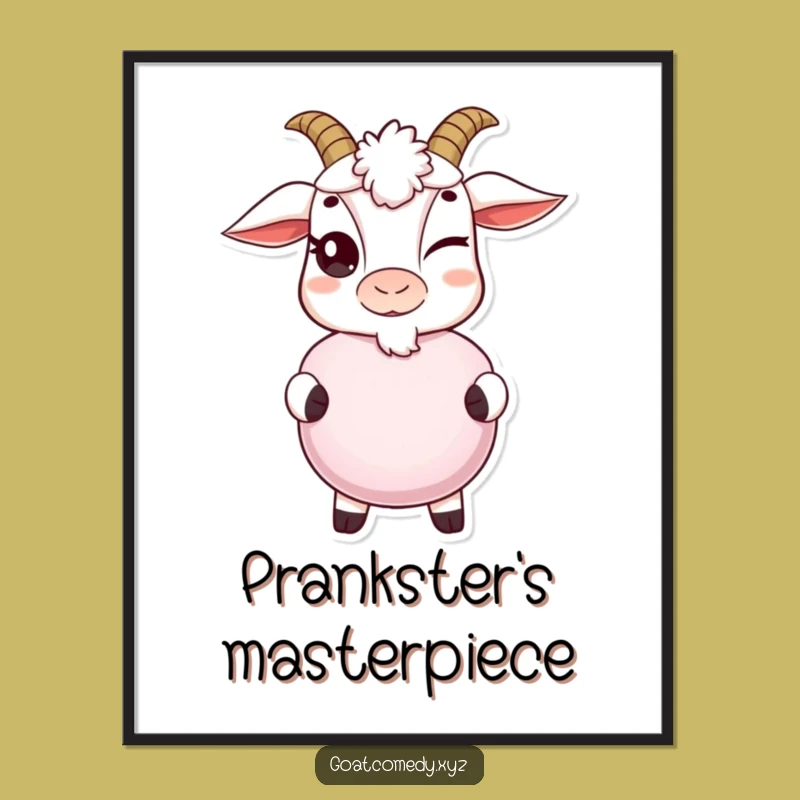 Funny Goat Whoopee Cushion Digital Art: Instant Laughs for Your Walls, Great Gift