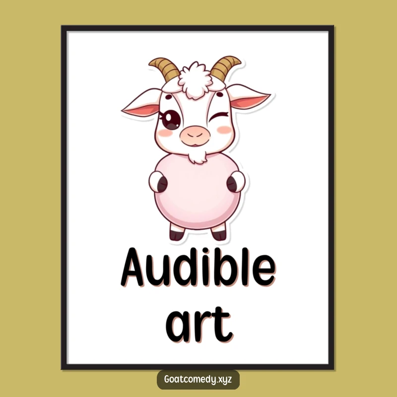 Funny Goat Whoopee Cushion Poster: Hilarious Wall Art for Prank Lovers, Perfect Gift