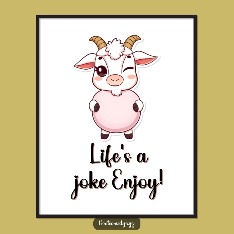 Funny Free Printable Wall Art: Mischievous Goat, Whoopee Cushion Prank, Quirky Downloadable Decor
