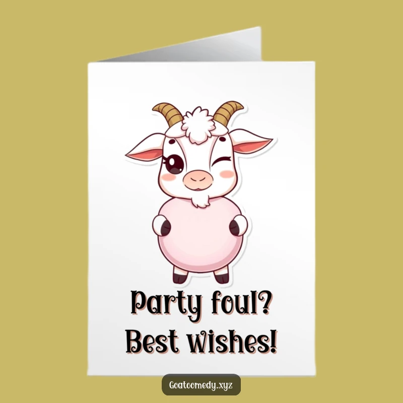 Free Printable Birthday Card: Goaty Mischief, Whoopee Cushion Humor, Funny Downloadable Gift