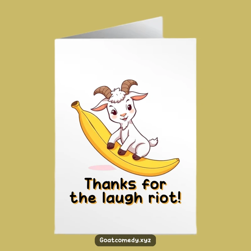 Free Printable Thank You Card: Goaty Slip, Banana Peel Thanks, Funny Downloadable Gift