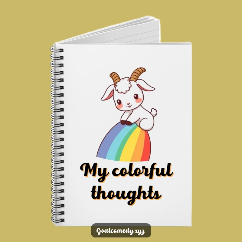Funny Goat Rainbow Slide Notebook: Jot Down Magical Ideas, Hilarious Gift