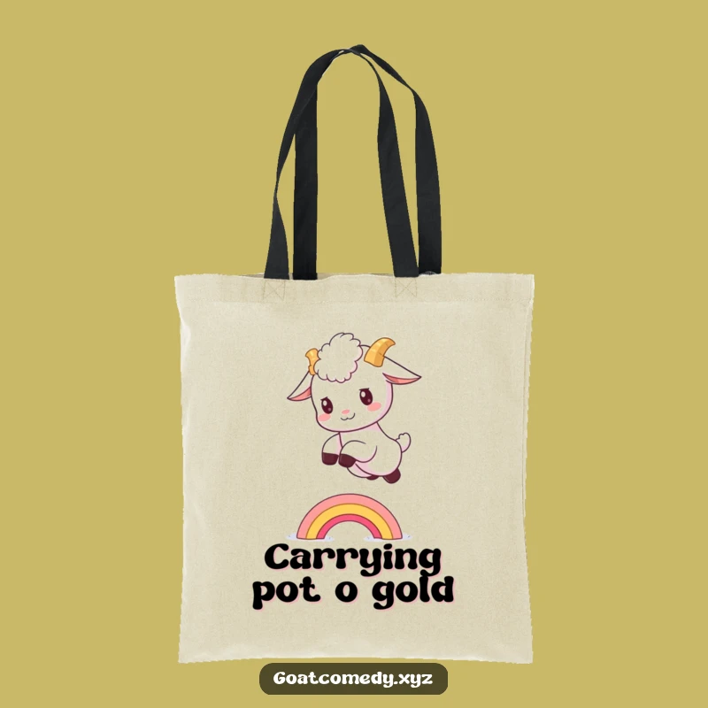 Funny Goat Rainbow Tote Bag: Carry Magic with this Hilarious Pet Accessory